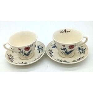 Wedgwood Williamsburg Potpourri 2 Tea Cup and Saucer Sets